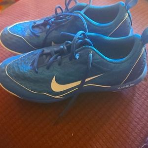 Royal blue nike hyper diamond lunaeron womens metal softball cleats sz 9.5